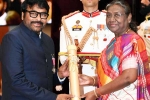 Chiranjeevi Padma Vibhushan pictures, Padma Vibhushan, chiranjeevi receives padma vibhushan, Trisha