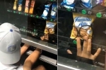 Indian stealing from vending machine in US, Indian stealing from vending machine in US, watch video of young indian american man allegedly stealing cookies from a vending machine goes viral, Family holiday